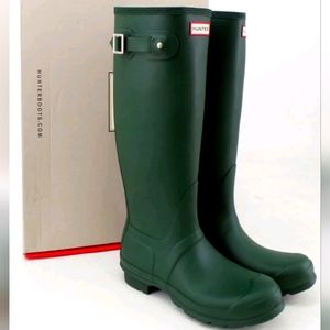 NEW Hunter Women's Original Tall Matte Waterproof Rain Boot Size 6 Green
